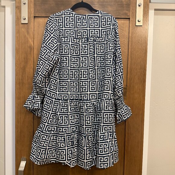 JUST DARVINY GREEK KEY DESIGN DRESS ~ NWT ~ SIZE XL - Picture 3 of 6